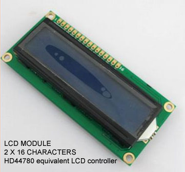 LCD MODULE 2 X 16 CHARACTERS HD44780 equivalent
