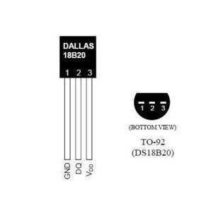 DS18B20 TO-92 Temperature Sensor - Click Image to Close :::::       