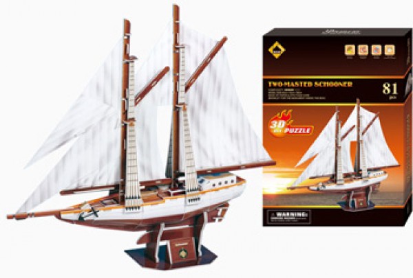 3D PUZZLE Two Masted Schooner